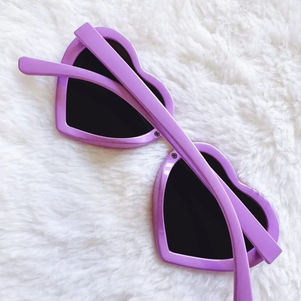 Pixie Purple Girl Heart-shape Sunglasses